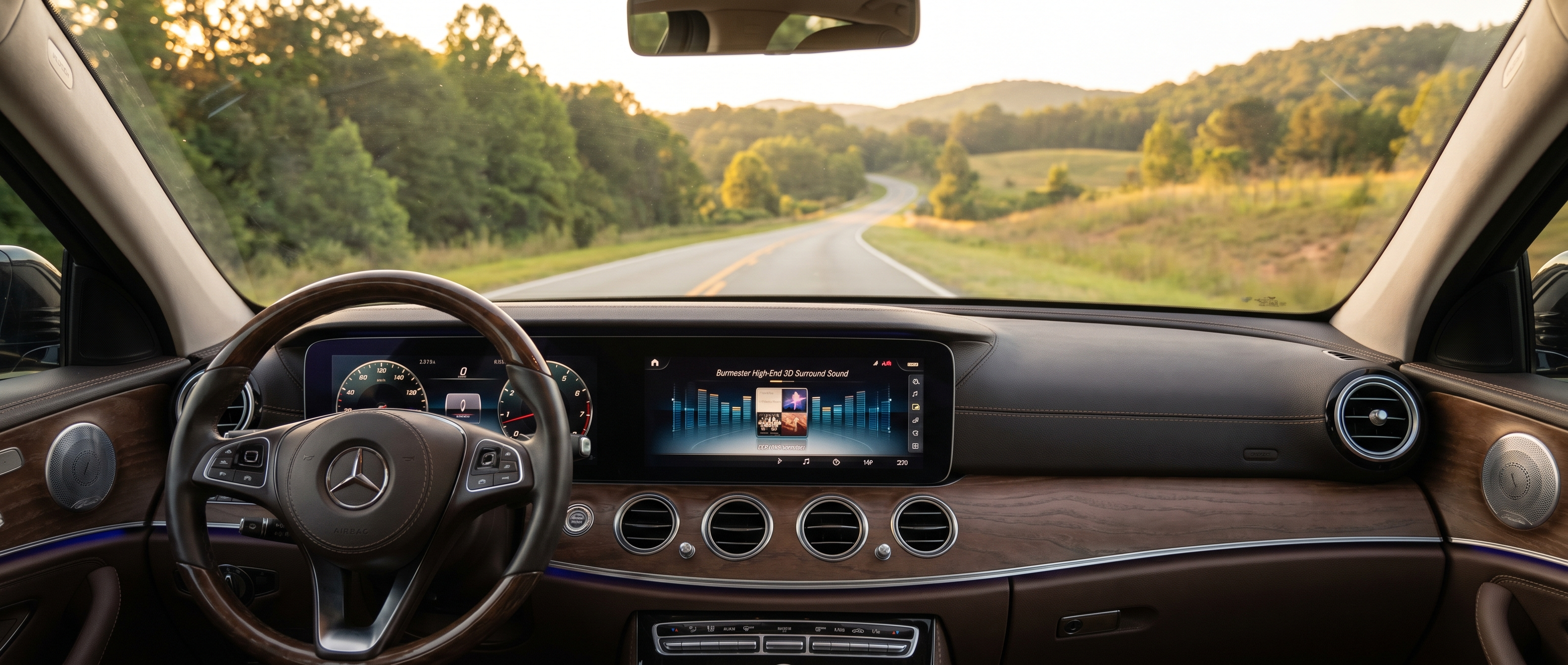 Mercedes-Benz Burmester audio system controls in Duluth, GA vehicle